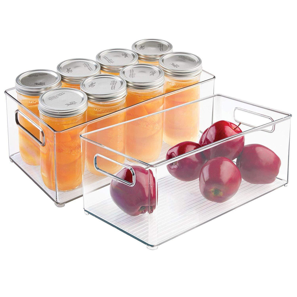 mDesign Deep Stackable Plastic Kitchen Storage Organizer Container Bin ...