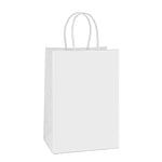 BagDream Small Kraft Paper Bags 50Pcs 5.25"x3.75"x8", Party Bags, Shopping Bag, Kraft Bags, White Bags with Handles