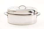 Gibson Home 64207.02 Top Roast 16-Inch Oval Roaster Pan with Lid and Rack, Stainless Steel