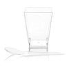 50 Plastic Party Cups for Dessert 5.4 oz - Serve Tiramisu, Parfait, Dip, Sundaes, Single Serve Desserts and More - Clear Plastic Tumbler Glasses - Mini Appetizer Dish or Square Bowl - by SticFigs