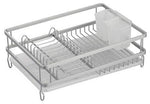 Sweet Home Collection 3 Piece Dish Drainer Rack Set 12" x 19" x 5" Silver