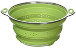 Best Large Collapsible Silicone Colander/Strainer with Stainless Steel Base by Chef Frog™