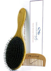 Boar Bristle Hair Brush, Natural Wild Boars Bristles Mixed with Nylon Pin, Hair Brushes For Women Men Girls Kids, Large Oval Bamboo Paddle, Massage Scalp, Stimulate...