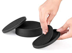 Silicone Drink Coasters with Absorbent Soft Felt Insert - 6Packs, Unique Two in One Coaster Set,Black