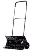 Power Heavy Duty Rolling Snow Pusher with 6” Pivot Wheels (Black Color)