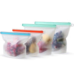 HOMELUX Reusable Silicone Food Storage Bags | Sandwich, Sous Vide, Liquid, Snack, Lunch, Fruit, Freezer Airtight Seal | BEST for preserving and cooking | UPGRADED SIZE - 2 Large & 2 small