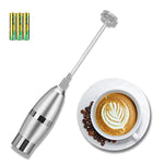 Milk Frother Electric Handheld Foamer Maker For Coffee, Hot Chocolate, Latte, Cappuccinos, Durable Stainless Steel Drink Mixer With Double Spring Spiral Whisk milk Mixer (Free Battery Included)