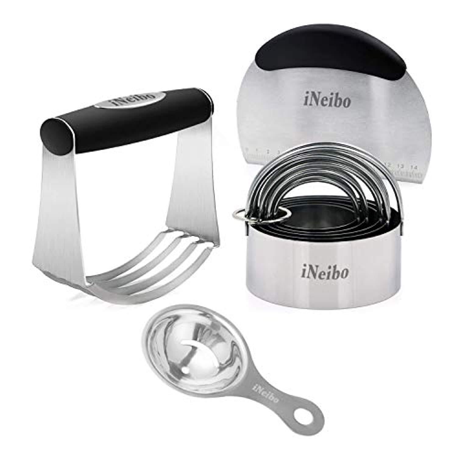 Stainless Steel Pastry Scraper, Dough Blender & Biscuit Cutter Set