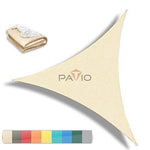 Patio Paradise 20' x 20' x 20' Beige Sun Shade Sail Triangle Canopy, 180 GSM Permeable Canopy Pergolas Top Cover, Permeable UV Block Fabric Durable Outdoor, Customized Available