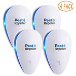 JALL Upgraded Ultrasonic Pest Repeller Plug in Pest Control, Set of 4 Electric Repellent for Cockroach, Mosquito, Mice, Rat, Roach, Spider, Flea, Ant, Fly, Bed Bugs, No Traps Poison & Spraye