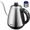 Electric Kettle Temperature Control Gooseneck Kettle Electric with LED Display, Pour Over Coffee Kettle Stainless Steel Water Boiler by KIKET, 1000W