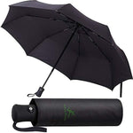 Compact Umbrella - Black Windproof Umbrella - Automatic Folding Travel Umbrella for Men & Women