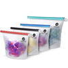 Conscious Kitchenware Eco Friendly Reusable Silicone Food Storage Bags 1x Large 50oz + 3x Small 30oz - Airtight Seal Keeps Food Fresh - FDA-Approved Reusable Snack, Sandwich, Sous Vide & Freezer Bag