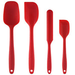 Silicone Spatula set : U-Taste 450ºF Heat-Resistant Spatula - One Piece Seamless Design, Non-Stick Silicone Rubber with Reinforced Stainless Steel Core (4 Piece Set, Red)