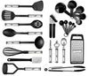 Kitchen Utensil set - 24 Nylon Stainless Steel Cooking Supplies - Non-Stick and Heat Resistant Cookware set - New Chef's Kitchen Gadget Tools Collection - Best for Pots and Pans - Great Holiday Gift