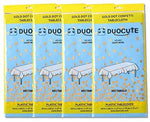 Duocute Black Disposable Party Tablecloth for Rectangle Table, Gold Stamping Dot Confetti Rectangular Plastic Table Cover, for Graduation, Birthday and Cocktail Party, 54" x 108", Pack of 4