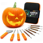 Joyousa Pumpkin Carving Tools Kit - 10 Piece Heavy Duty Stainless Steel Jack-O-Lantern Halloween Sculpting Set