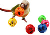 QBLEEV 5 Pack Bird Bell Balls Sets for Chewing Playing Training，Colorful Parrot Cage Treat Toy for Cockatiel Parakeet Conure Budgie，Small Pet Foot Talon Toy for Parrot Kitten Puppy，Random Color