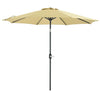 PATIO WATCHER 9-Ft Aluminum Patio Umbrella with Push Button Tilt and Crank, 250 GSM Fabric,8 Ribs, Beige