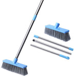 HUYIJJH Floor Scrub Brush with Long Handle-52.8",Stiff Bristle Tub and Tile Grout Brush Scrubber with Adjustable Stainless Steel Handle for Cleaning Bathroom, Wall and Deck