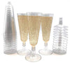 Oojami 140 pc Silver Glitter Plastic Classicware Glass Like Champagne Wedding Parties Toasting Flutes Party Cocktail Cups