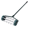 Rolling Lawn Aerator 18-inch Garden Yard Rotary Push Tine Heavy Duty Spike Soil Aeration, 50-in Handle (Silver)