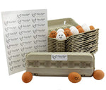 Egg Cartons (18-Pack); Each for One Dozen, Eco-friendly Recycled Material Biodegradable 12-count Egg Cartons w/Labels