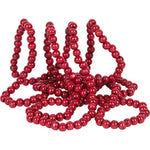 Vintage Style Wooden Cranberry Bead Garland Christmas Tree Holiday Decoration, 9 Feet