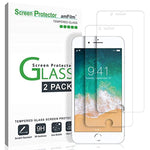 amFilm iPhone 8, 7, 6S, 6 Screen Protector Glass, amFilm Tempered Glass Screen Protector for Apple iPhone 8, 7, iPhone 6S, iPhone 6 [4.7"inch] 2017 2016, 2015 (2-Pack)