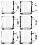 Libbey Crystal Coffee Mug Warm Beverage Mugs Set of (13 oz) (6)