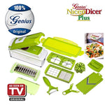 Nicer Dicer Quick, LONGMADA 5 In 1 Vegetables Cutter Fruits Cutter Chopper Slicer Column Egg Cutter Perfect for Kitchen (Green)