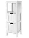 VASAGLE UBBC42WT Floor Cabinet Multifunctional Bathroom Storage Organizer Rack Stand, 2 Drawers, White