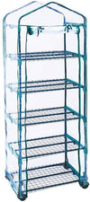 Worth 5 Tier Greenhouse, Portable Garden House with Wheels, Sturdy Shelves