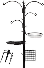 Premium Bird Feeding Station Kit, 22" Wide x 92" Tall (82" Above Ground Height), A Multi Feeder Hanging Kit and Bird Bath for Attracting Wild Birds by AshmanOnline