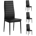 Aingoo Kitchen Chairs Set of 4 Dining Chair Black with Steel Frame High Back PU Leather