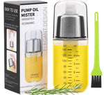 Premium Olive Oil Sprayer Mister for Kitchen Cooking Spritzer, Atomizer with Pump and Filter,Clog Free Non aerosol Vinegar BBQ Evo Oil Sprayer Bottle -Stainless Steel Glass (Oil Sprayer With Brush)