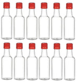 Nakpunar 12 pcs 50 ml Plastic Liquor Bottles with Black Cap