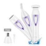 Bikini Trimmer, Facial Hair Removal for Women, Eyebrow Trimmer, 3 in 1 Painless Electric Razor Ladies Body Shaver Painless Multi Purpose Women Hair Remover for Face/Bikini Area/Eyebrow/Armpit/Leg
