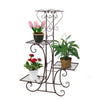 Moutik Corner Metal Flower Holder Racks 4 Tier Shelves for Indoor Outdoor Plant Flower Stand Rack Shelf for Multiple Plants,Black