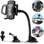 Car Phone Mount, Vansky 3-in-1 Universal Cell Phone Holder Car Air Vent Holder Dashboard Mount Windshield Mount for iPhone Xs Max R X 8 Plus 7 Plus 6S Samsung Galaxy S9 S8 Edge S7 S6 LG Sony and More