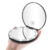 Benbilry LED Lighted Travel Makeup Mirror, 1x/7x Magnification, 5 Inch Dual Sided Vanity Mirror with Lights Portable Compact Illuminated Cosmetic Mirror – Perfect for Handbag (Black)