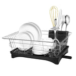 Maypott Dish Drying Rack, Sink Dish Drainer with Drain Board Premium Stainless Steel for Kitchen Dish Racks 11.2 x16.7 x5.9IN