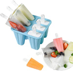 Goging Popsicle Mould，Popsicle Molds 6 Pieces Silicone Ice Pop Molds BPA Free Popsicle Mold Reusable Easy Release Ice Pop Make (Green)