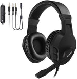 MODOHE Gaming Headset, Xbox One PS4 Headset, Noise Cancelling Over Ear Gaming Headphone Mic, Comfort Earmuffs, Lightweight, Easy Volume Control for Xbox 1 S/X Playstation 4 Computer Laptop(Black)