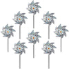 Bird Blinder Pinwheels Sparkly Silver Mylar Pin Wheel Holographic Spinners Whirl Reflective Pinwheel Scare Birds Away for Garden Party Lawn Kids Decor