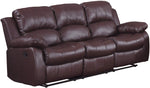 Homelegance Resonance 83" Bonded Leather Double Reclining Sofa, Brown