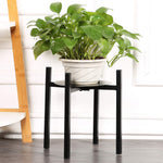 Sunnyglade Plant Stand for Indoor and Outdoor Pots - Black, Metal Potted Plant Holder for House, Garden & Patio - Sturdy, Galvanized Steel Pot Stand with Stylish Mid-Century Design, Medium (15" High)