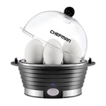 Chefman Electric Egg Cooker/Boiler, Rapid Egg Maker, Countertop, Hard Boil Egg Steamer and Poacher, 6 Egg Capacity With Removable Tray, Small, Black