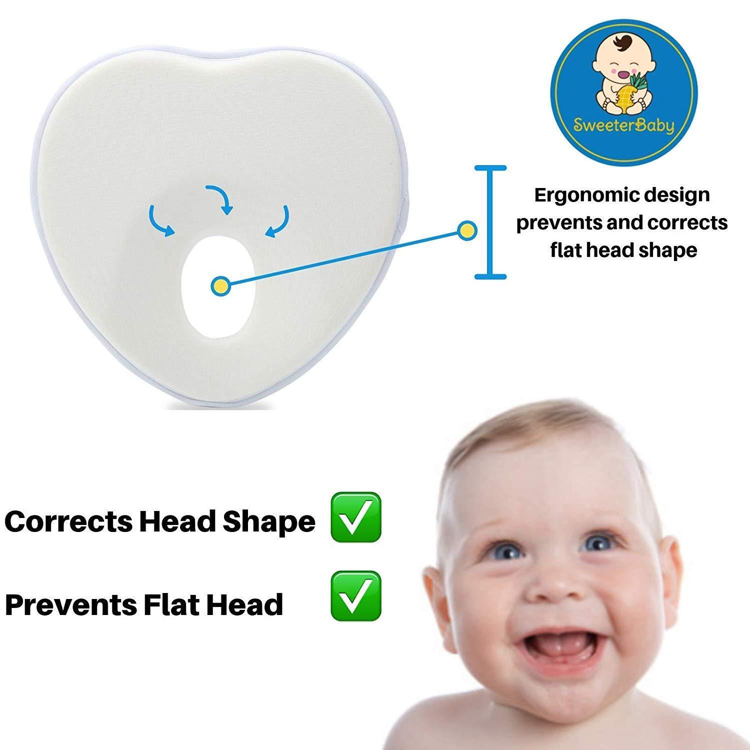 Newborn Baby Head Shaping Pillow,preventing Flat Head  Syndrome(plagiocephaly),made Of Memory Foam Head And Neck Support Baby 3d  Pillow For 0-12 Months