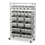 Seville Classics Commercial 8-Tier UltraZinc/Blue NSF 24-Bin Rack Storage System